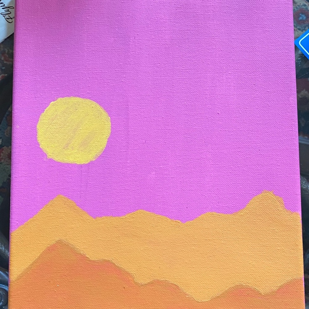 Authentic desert landscape painting